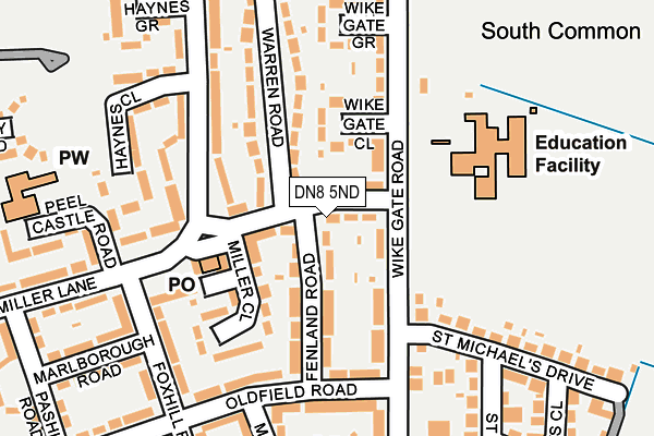 DN8 5ND map - OS OpenMap – Local (Ordnance Survey)