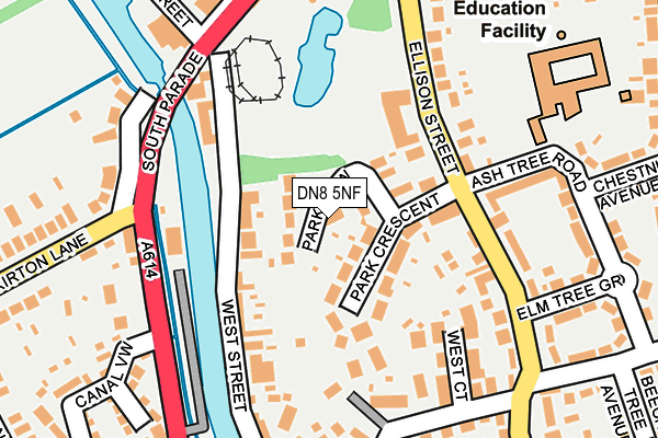 DN8 5NF map - OS OpenMap – Local (Ordnance Survey)