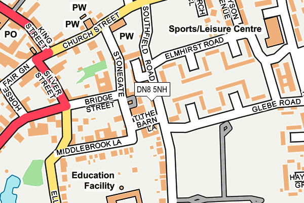 DN8 5NH map - OS OpenMap – Local (Ordnance Survey)