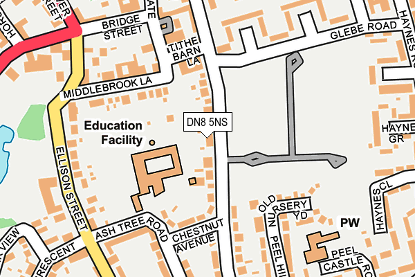 DN8 5NS map - OS OpenMap – Local (Ordnance Survey)