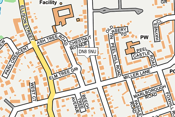 DN8 5NU map - OS OpenMap – Local (Ordnance Survey)