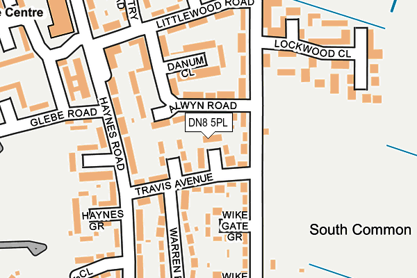 DN8 5PL map - OS OpenMap – Local (Ordnance Survey)