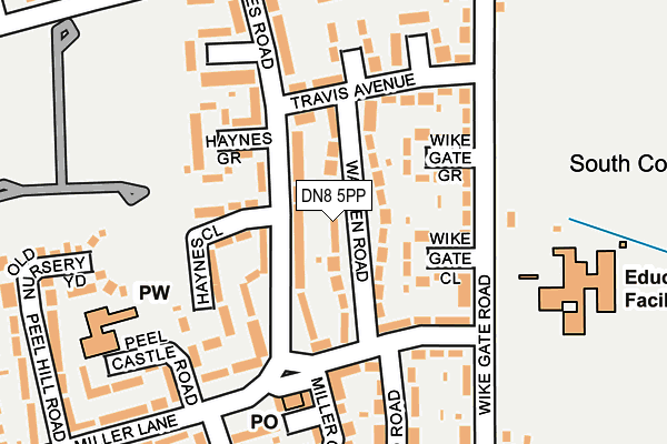 DN8 5PP map - OS OpenMap – Local (Ordnance Survey)