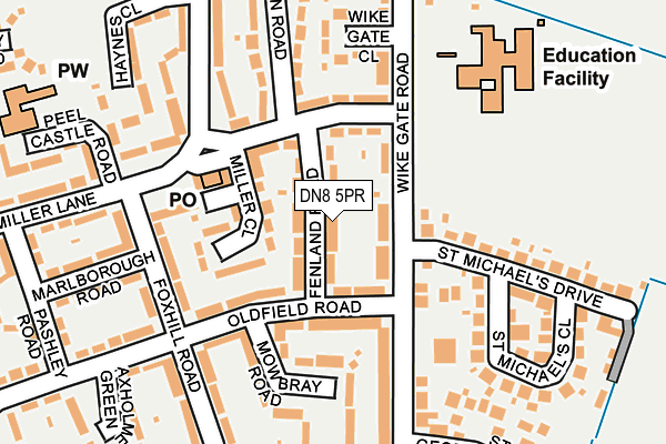 DN8 5PR map - OS OpenMap – Local (Ordnance Survey)