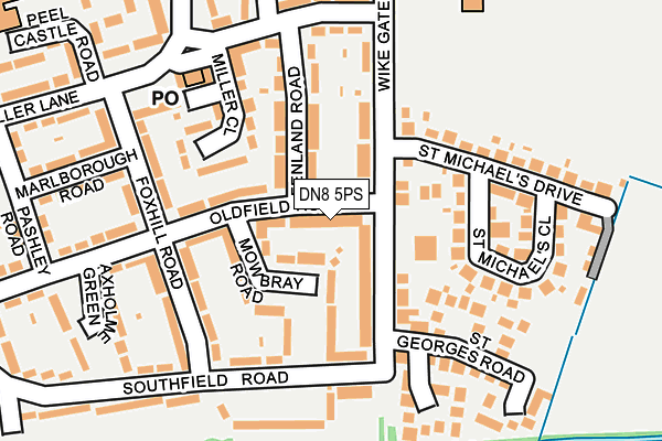 DN8 5PS map - OS OpenMap – Local (Ordnance Survey)