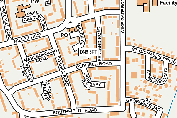 DN8 5PT map - OS OpenMap – Local (Ordnance Survey)