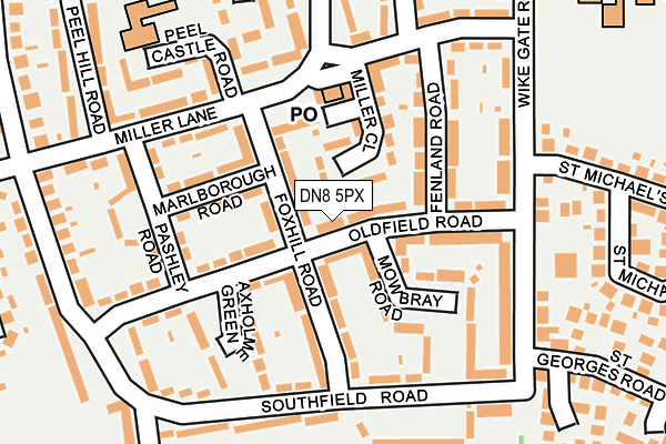 DN8 5PX map - OS OpenMap – Local (Ordnance Survey)