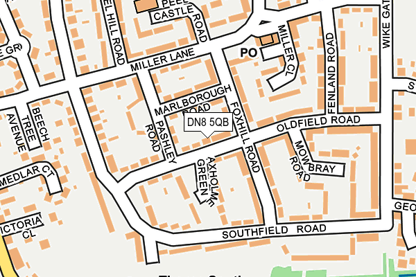 DN8 5QB map - OS OpenMap – Local (Ordnance Survey)