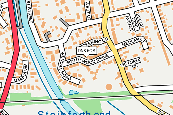 DN8 5QS map - OS OpenMap – Local (Ordnance Survey)