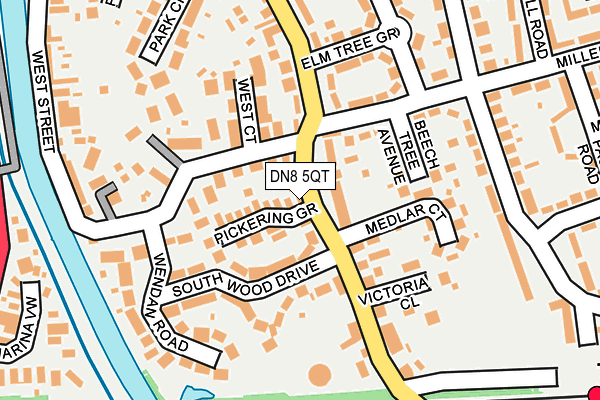 DN8 5QT map - OS OpenMap – Local (Ordnance Survey)