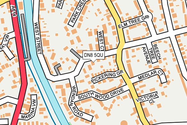 DN8 5QU map - OS OpenMap – Local (Ordnance Survey)