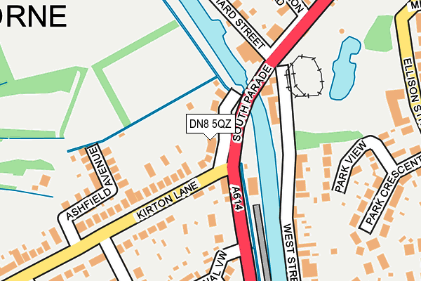 DN8 5QZ map - OS OpenMap – Local (Ordnance Survey)