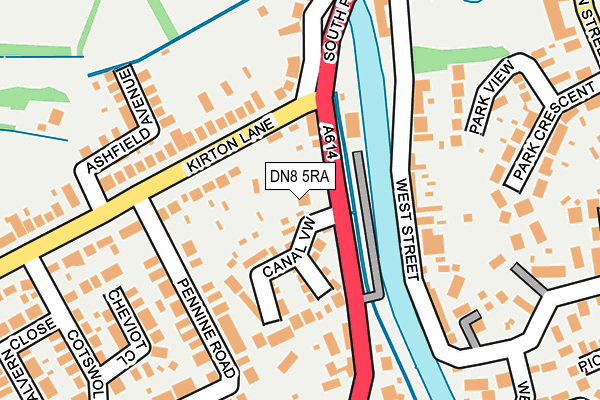 DN8 5RA map - OS OpenMap – Local (Ordnance Survey)