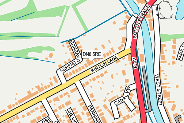 DN8 5RE map - OS OpenMap – Local (Ordnance Survey)