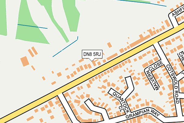 DN8 5RJ map - OS OpenMap – Local (Ordnance Survey)