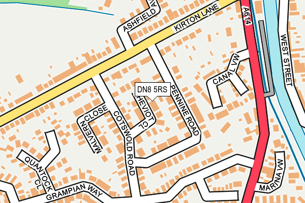 DN8 5RS map - OS OpenMap – Local (Ordnance Survey)