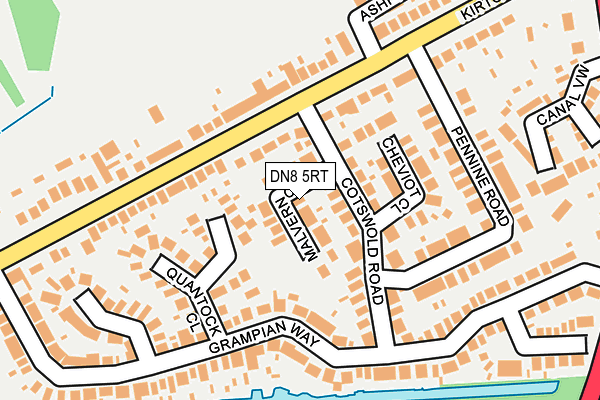 DN8 5RT map - OS OpenMap – Local (Ordnance Survey)