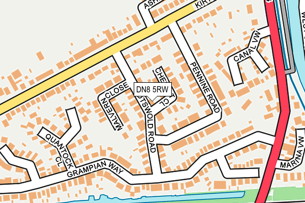 DN8 5RW map - OS OpenMap – Local (Ordnance Survey)