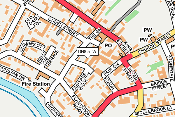 DN8 5TW map - OS OpenMap – Local (Ordnance Survey)