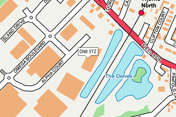 DN8 5TZ map - OS OpenMap – Local (Ordnance Survey)