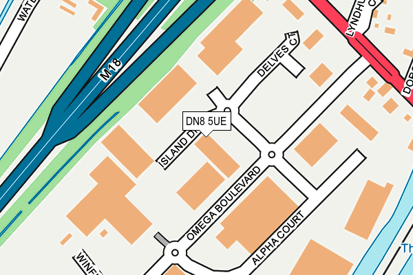 DN8 5UE map - OS OpenMap – Local (Ordnance Survey)