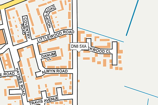 DN8 5XA map - OS OpenMap – Local (Ordnance Survey)