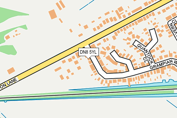 DN8 5YL map - OS OpenMap – Local (Ordnance Survey)