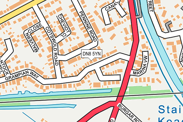 DN8 5YN map - OS OpenMap – Local (Ordnance Survey)