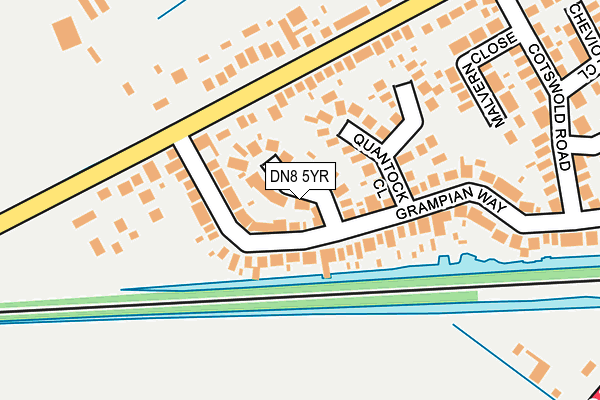 DN8 5YR map - OS OpenMap – Local (Ordnance Survey)
