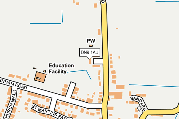 DN9 1AU map - OS OpenMap – Local (Ordnance Survey)