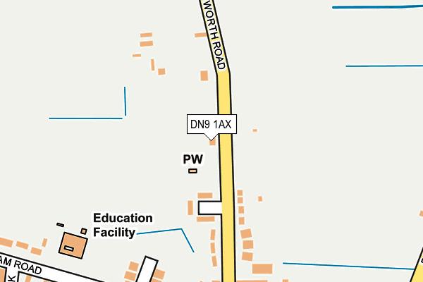 DN9 1AX map - OS OpenMap – Local (Ordnance Survey)