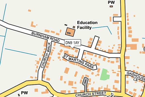 DN9 1AY map - OS OpenMap – Local (Ordnance Survey)