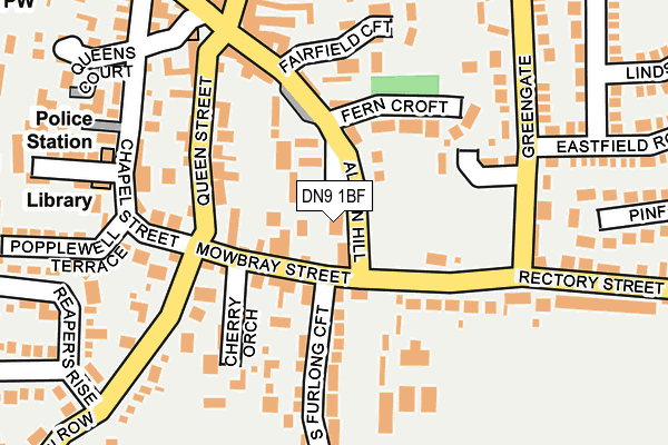 DN9 1BF map - OS OpenMap – Local (Ordnance Survey)