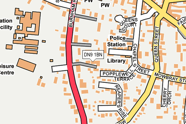 DN9 1BN map - OS OpenMap – Local (Ordnance Survey)