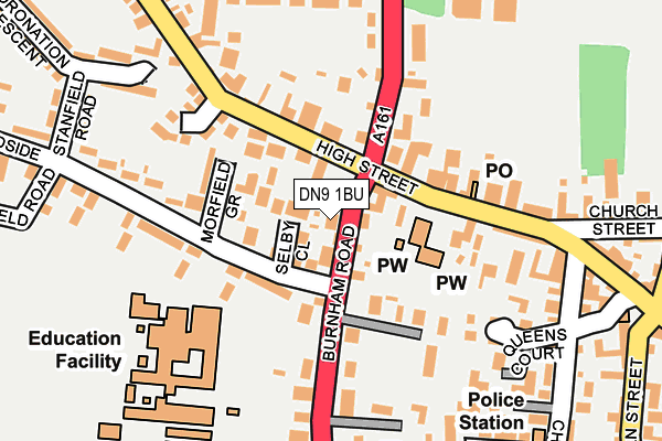 DN9 1BU map - OS OpenMap – Local (Ordnance Survey)