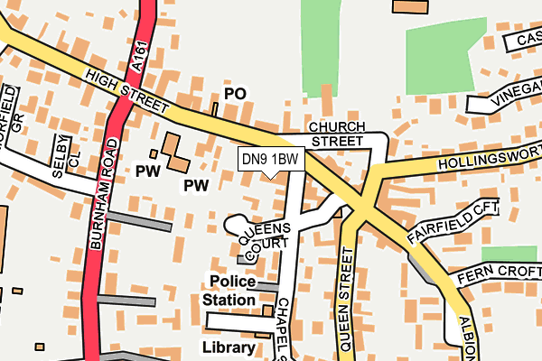 DN9 1BW map - OS OpenMap – Local (Ordnance Survey)