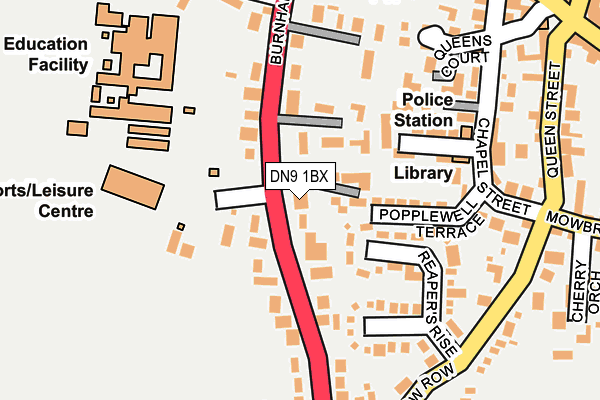 DN9 1BX map - OS OpenMap – Local (Ordnance Survey)