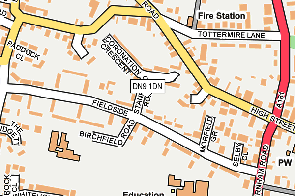 DN9 1DN map - OS OpenMap – Local (Ordnance Survey)