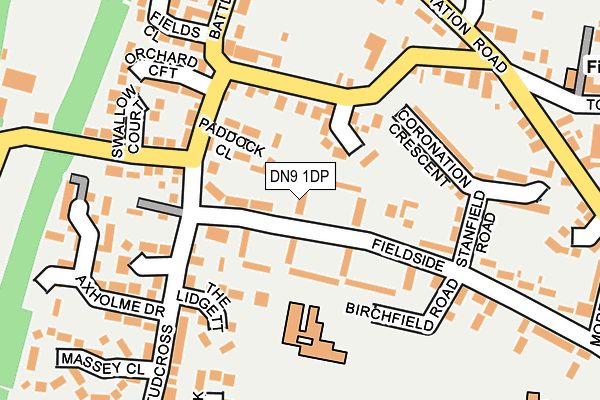 DN9 1DP map - OS OpenMap – Local (Ordnance Survey)