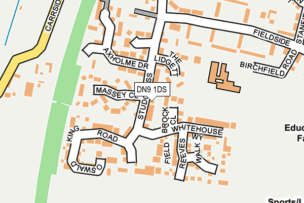 DN9 1DS map - OS OpenMap – Local (Ordnance Survey)