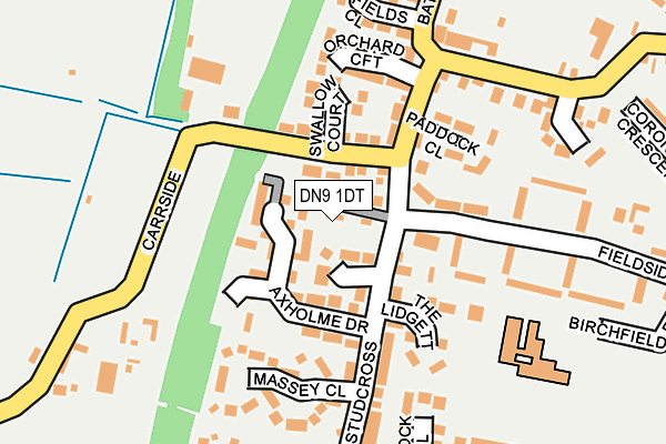 DN9 1DT map - OS OpenMap – Local (Ordnance Survey)