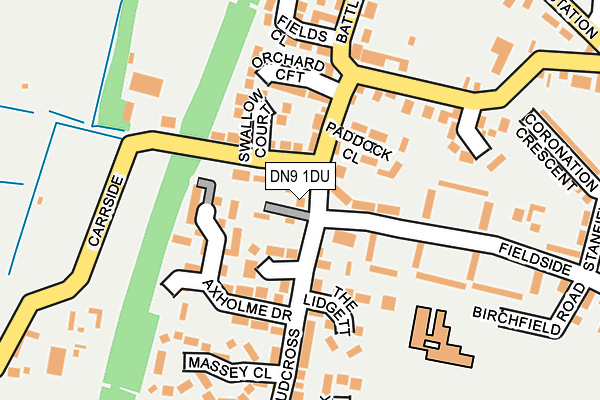 DN9 1DU map - OS OpenMap – Local (Ordnance Survey)