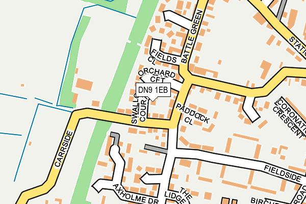 DN9 1EB map - OS OpenMap – Local (Ordnance Survey)