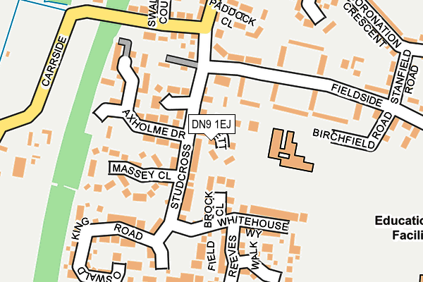 DN9 1EJ map - OS OpenMap – Local (Ordnance Survey)