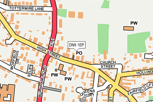 DN9 1EP map - OS OpenMap – Local (Ordnance Survey)