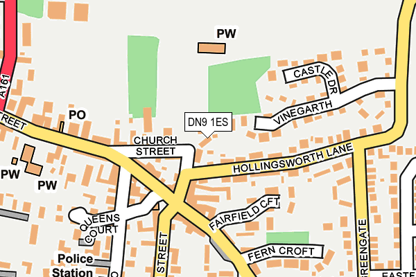 DN9 1ES map - OS OpenMap – Local (Ordnance Survey)