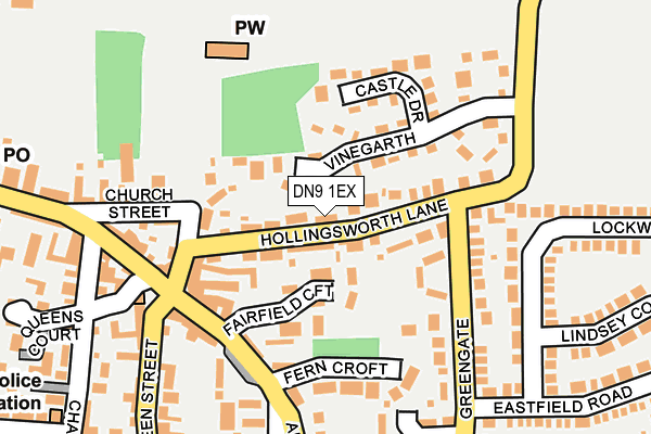 DN9 1EX map - OS OpenMap – Local (Ordnance Survey)