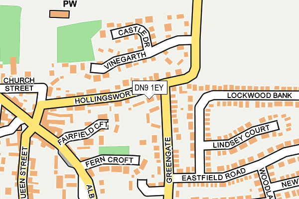 DN9 1EY map - OS OpenMap – Local (Ordnance Survey)