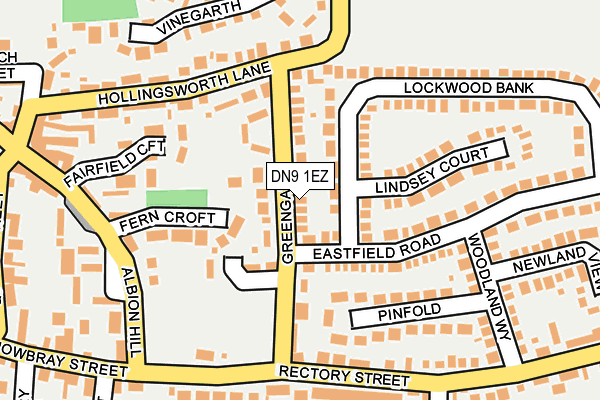 DN9 1EZ map - OS OpenMap – Local (Ordnance Survey)