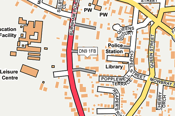 DN9 1FB map - OS OpenMap – Local (Ordnance Survey)